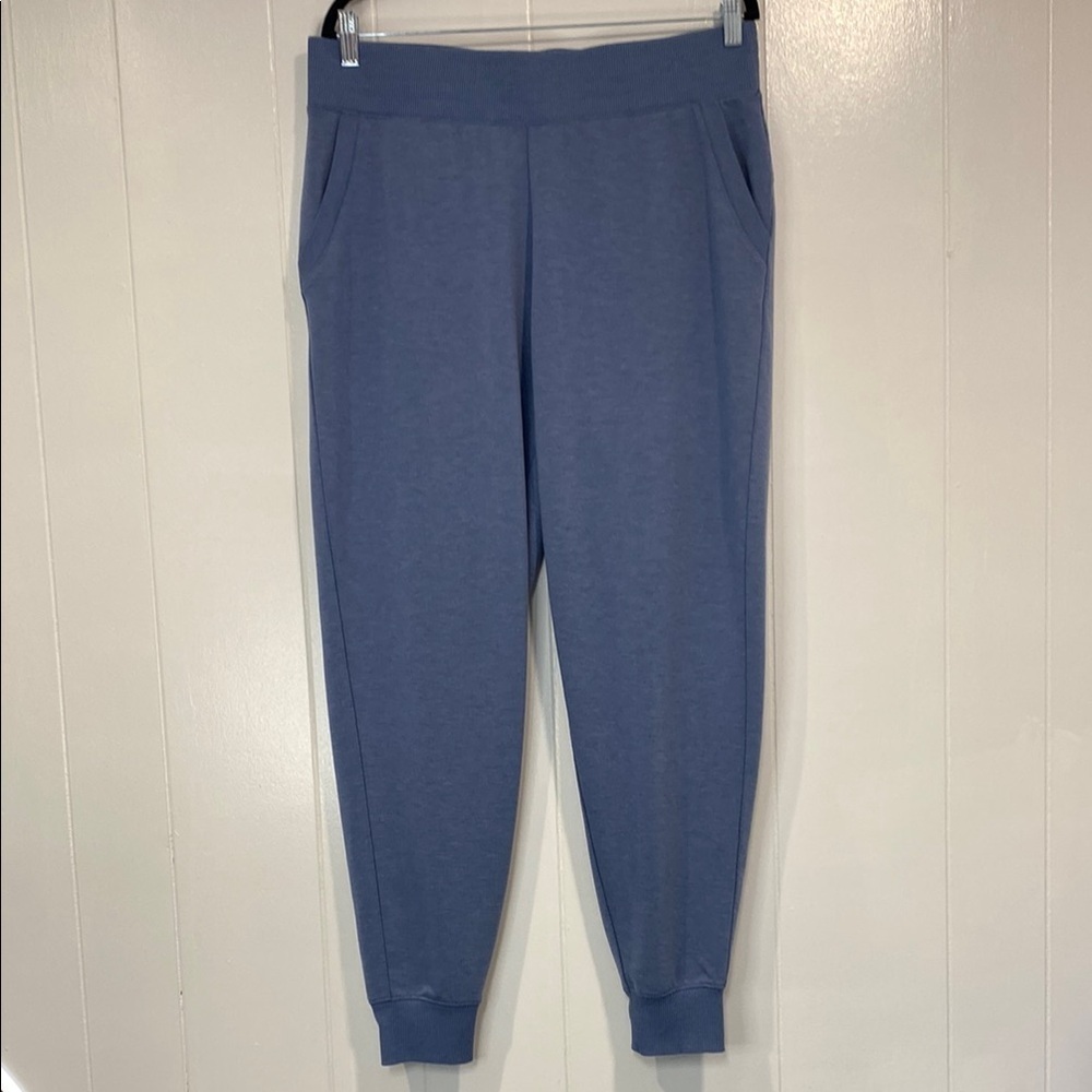 Freely Joggers Pants Athleisure Soft Pockets Stylish Heathered Blue Size Large